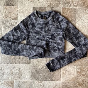 Gym shark adapt seamless camo long sleeve